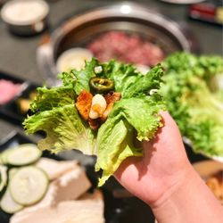 Iron Dish Korean BBQ - My yummy lettuce wrap!