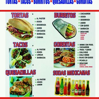 Tony's Tacos - a menu for a mexican restaurant - Food Trucks Near Me - Albuquerque, New Mexico Tony's Tacos - a menu for a mexican restaurant - Food Trucks Near Me - Albuquerque, New Mexico