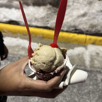 Bruster's Real Ice Cream - Caramel cheesecake and white truffle raspberry - Desserts Near Me - Fairfax, Virginia Bruster's Real Ice Cream - Caramel cheesecake and white truffle raspberry - Desserts Near Me - Fairfax, Virginia