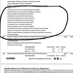 Masic Motors - Car repair estimate
