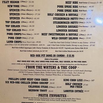 Jocko's Steak House - Menu (March 31, 2026) - Steakhouses Near Me - Nipomo, California
