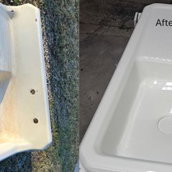 Surface Specialists - Jacksonville - Don't get rid of that antique cast iron sink!  We can restore the finish back to its original shine!