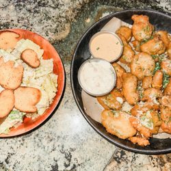 Beer Park - Caesar Salad and fried pickles