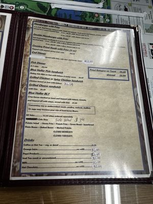 Menu photo 2 Blue Holler Cafe Mammoth Cave, KY
