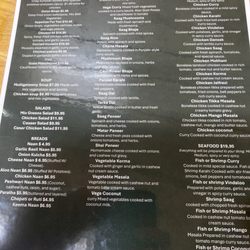 Snx Tandoori - Menu