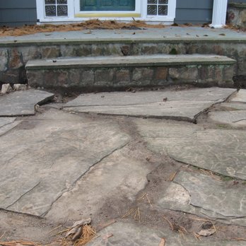 Statewide masonry & construction - this is how the slate that was put back wound up after a rain. Statewide Masonry. No follow up. did not like a bad review though. - Masonry/Concrete Near Me