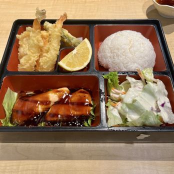 Akebono - Salmon/Tempura Lunch Combination - Japanese Near Me - Sacramento, California Akebono - Salmon/Tempura Lunch Combination - Japanese Near Me - Sacramento, California