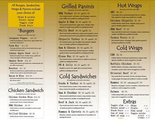 Menu photo 5 Aroma Cafe Thorp, WI
