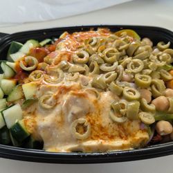 Shah’s Halal Food - Today's salad - they got olives now