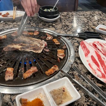 Hanoo Kalbi - Cooking Pork Belly & Beef Belly - Korean Near Me - Northridge, California