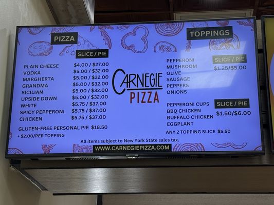 Menu photo 2 Carnegie Pizza New York, NY Menu photo 2 Carnegie Pizza New York, NY