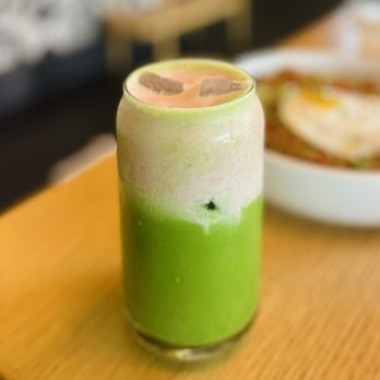 Eggspresso - Strawberry Matcha Latte - Breakfast & Brunch Near Me - Fullerton, California Eggspresso - Strawberry Matcha Latte - Breakfast & Brunch Near Me - Fullerton, California