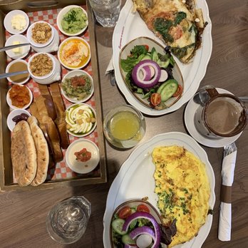 Cafe Landwer - Breakfast for two, Pure Belgian Hot Chocolate (already pre made with whole milk) and mimosa - Breakfast & Brunch Near Me - Boston, Massachusetts