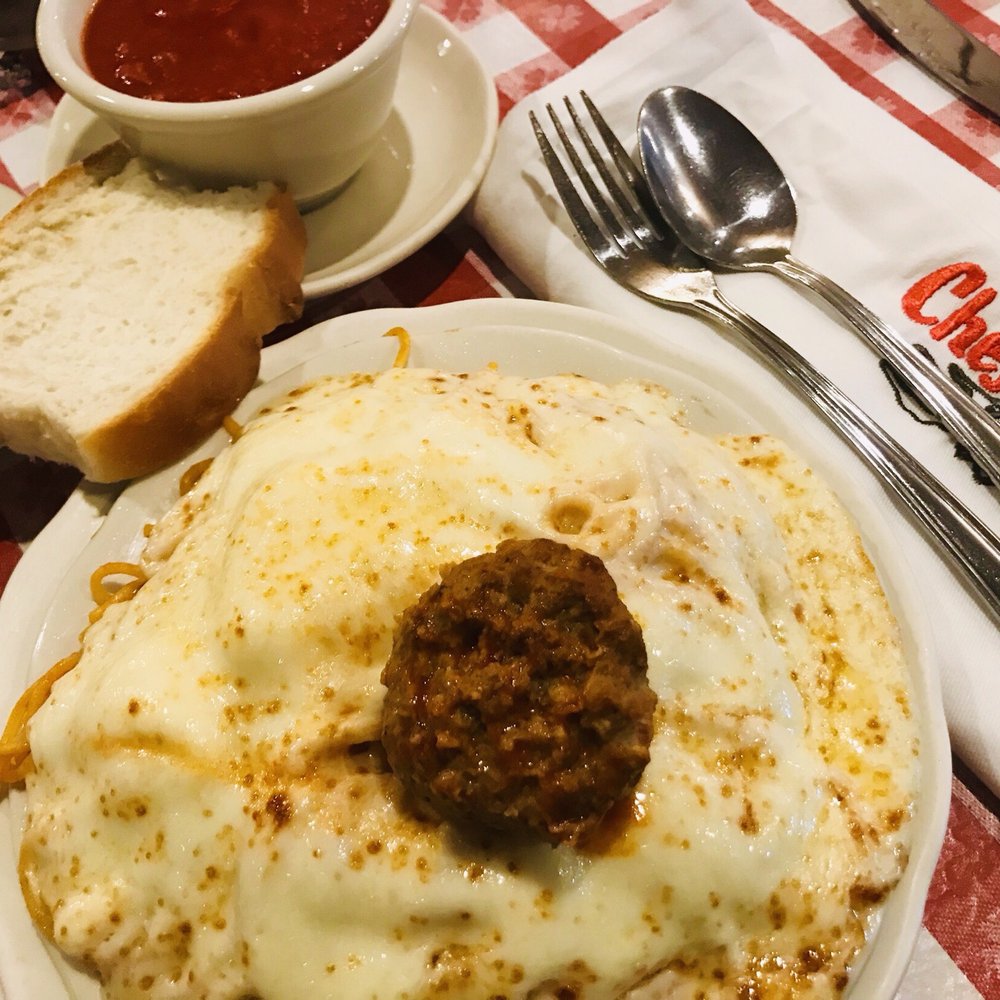 Chef's Restaurant - Spaghetti Parm, meatball and red sauce. - Italian Near Me - Buffalo, New York Chef's Restaurant - Spaghetti Parm, meatball and red sauce. - Italian Near Me - Buffalo, New York