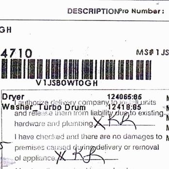Temco Logistics - First line my initials indicate Tempco installed.  Although Tempco is calling me a liar and that they did not install. - Couriers & Delivery Services Near Me - Pomona, California