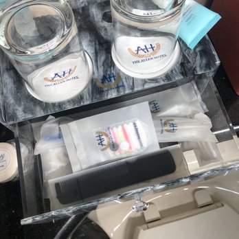 The Allen Hotel - Cute toiletries in the room. Loved that they include a toothbrush, toothpaste (although it was like lemon flavored), and even a sewing kit! - Hotels Near Me - New York, New York