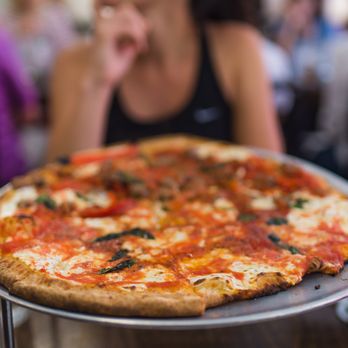 Juliana's - Half Margherita, half sausage & roasted peppers. - Pizza Near Me - Brooklyn, New York