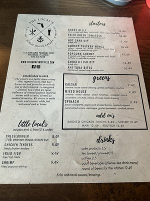 Menu photo 7 The Local's  Eatery Niceville, FL