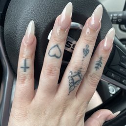 Natural gel nails stiletto fills Natural gel nails stiletto fills