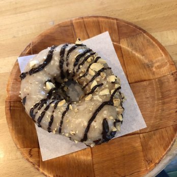 Vortex Doughnuts - Peanut butter chocolate drizzle cake doughnut - Coffee & Tea Near Me - Asheville, North Carolina Vortex Doughnuts - Peanut butter chocolate drizzle cake doughnut - Coffee & Tea Near Me - Asheville, North Carolina