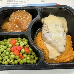 Meals On Wheels - Typical delivery dinner + side salad