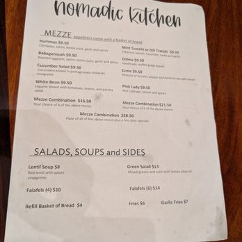Nomadic Kitchen - Menu (Nov. 2025) - Turkish Near Me - Redwood City, California
