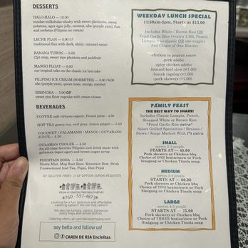 CARiN de RiA - Dessert and drink menu - Filipino Near Me - Encinitas, California CARiN de RiA - Dessert and drink menu - Filipino Near Me - Encinitas, California