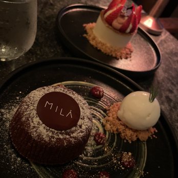 MILA Restaurant - Molten chocolate lava cake & frozen Japanese cheesecake - Mediterranean Near Me - Miami Beach, Florida MILA Restaurant - Molten chocolate lava cake & frozen Japanese cheesecake - Mediterranean Near Me - Miami Beach, Florida