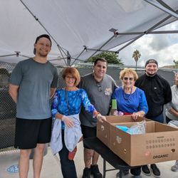 Mary's Kitchen Pantry - Mary's Kitchen Pantry volunteers featuring Gloria Suess in blue on the right