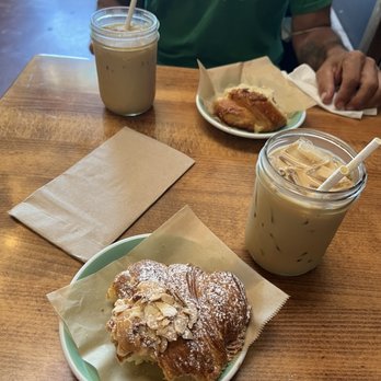 Zocalo Coffeehouse - Almond Croissant, Ham & Cheese Croissant, whole milk latte, and oat milk latte - Coffee & Tea Near Me - San Leandro, California Zocalo Coffeehouse - Almond Croissant, Ham & Cheese Croissant, whole milk latte, and oat milk latte - Coffee & Tea Near Me - San Leandro, California