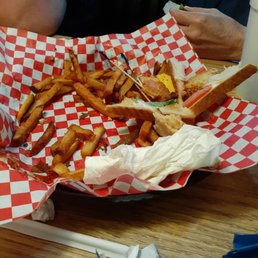 It was fries and a club sandwich.