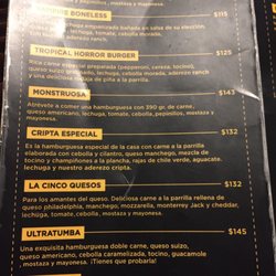 Cripta Burger - Menu