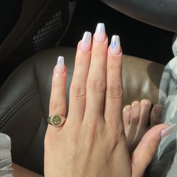 Pampered Hands - pink with holo tips (feat. my feet) :~) - Nail Salons Near Me - Los Angeles, California Pampered Hands - pink with holo tips (feat. my feet) :~) - Nail Salons Near Me - Los Angeles, California