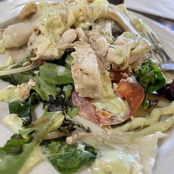 Wholly Crepe - Inside the Chicken Pesto Crepe (some wilted greens) - Creperies Near Me - Poway, California