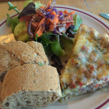 Spring Green General Store - Quiche of the day with a side salad. Ham, havarti, zuchinni, sweet peppers.  $7.25, totally worth it. - Women's Clothing Near Me - Spring Green, Wisconsin