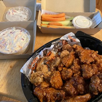 Hooters - Buffalo platter, fried shrimp ,boneless and traditional wings,cole slaw, and celery and carrot sticks. - Chicken Wings Near Me - Farmingdale, New York Hooters - Buffalo platter, fried shrimp ,boneless and traditional wings,cole slaw, and celery and carrot sticks. - Chicken Wings Near Me - Farmingdale, New York