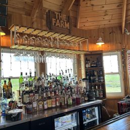 The bar with a view of the farm. The bar with a view of the farm.