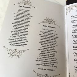 Cafe Kattowitz - Poem in menu