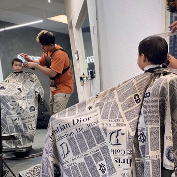 Undercover Barber Lab - He loved the mirror there lol and very helpful for others to see the process! - Barbers Near Me - Moreno Valley, California