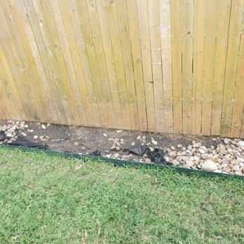 Just Right Lawns - Austin - The rock path they pulled weeds but left the rocks in piles - Lawn Services Near Me Just Right Lawns - Austin - The rock path they pulled weeds but left the rocks in piles - Lawn Services Near Me