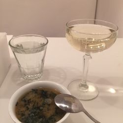 Sushi Yama - Miso soup and Prosecco