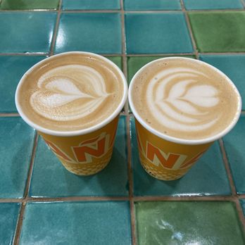 Mañana Venice - Oat milk latte (left) The tiki (right) - Coffee & Tea Near Me - Los Angeles, California Mañana Venice - Oat milk latte (left) The tiki (right) - Coffee & Tea Near Me - Los Angeles, California