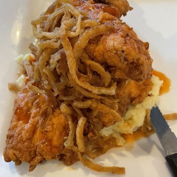 The Tilted Ladder - Tilted chicken entree with hot honey sauce. SO yummy! - Desserts Near Me - Pilot Mountain, North Carolina The Tilted Ladder - Tilted chicken entree with hot honey sauce. SO yummy! - Desserts Near Me - Pilot Mountain, North Carolina