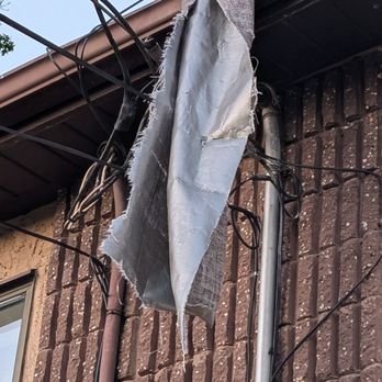 JC Roofing - Look at how thin and the way it just started to tear with any bad storms. - Roofing Near Me JC Roofing - Look at how thin and the way it just started to tear with any bad storms. - Roofing Near Me