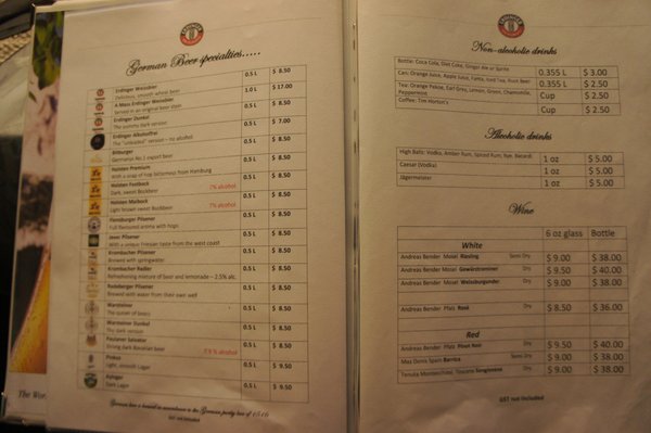 Menu photo 1 Haus Falkenstein Edmonton, AB Menu photo 1 Haus Falkenstein Edmonton, AB