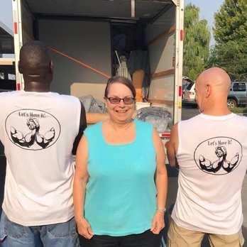 Two Strong Arms Moving - Having Fun With Another Great Client - but not until the truck is loaded. :) - Movers Near Me Two Strong Arms Moving - Having Fun With Another Great Client - but not until the truck is loaded. :) - Movers Near Me