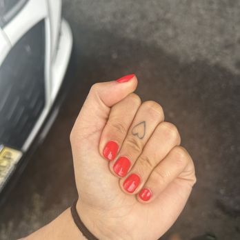 V Nail - Manicure (ignore my tiny pinkie nail lol) - Nail Salons Near Me - New York, New York