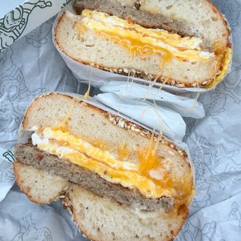 Howdy Bagel - Sausage, Egg and Cheese on Everything Bagel - Bagels Near Me - Tacoma, Washington
