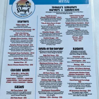 Tequila Sunset - Menu - Dance Clubs Near Me - South Padre Island, Texas Tequila Sunset - Menu - Dance Clubs Near Me - South Padre Island, Texas