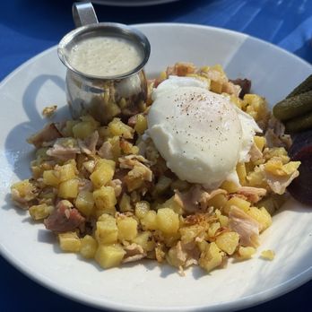 Baked on the River - Hash in Pan - Salad Near Me - Guerneville, California